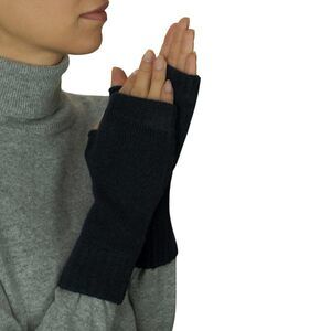 9144 Womens Cashmere Fingerless Mitts, Black